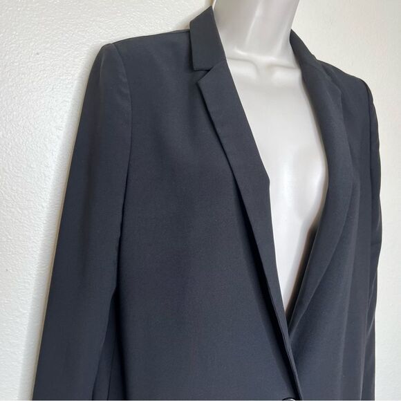 Aryn K Open Back Black Single Button Long Line Blazer Jacket Womens  Medium FLAW - Picture 3 of 14